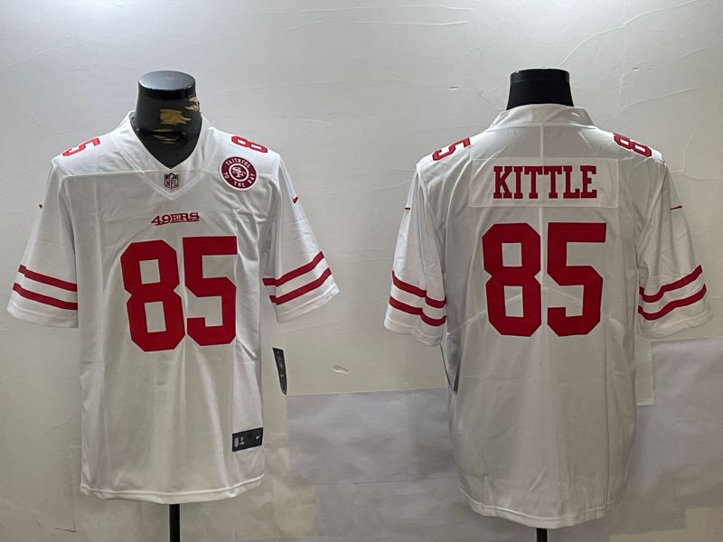 Men San Francisco 49ers #85 Kittle White 2024 Nike Vapor Limited NFL Jersey style 2